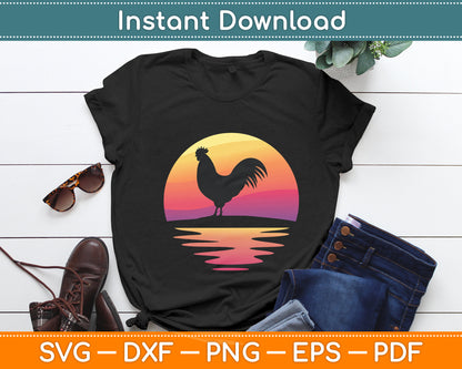 Chicken 70s Vintage Retro Sunset Chicken Svg Digital Cutting File