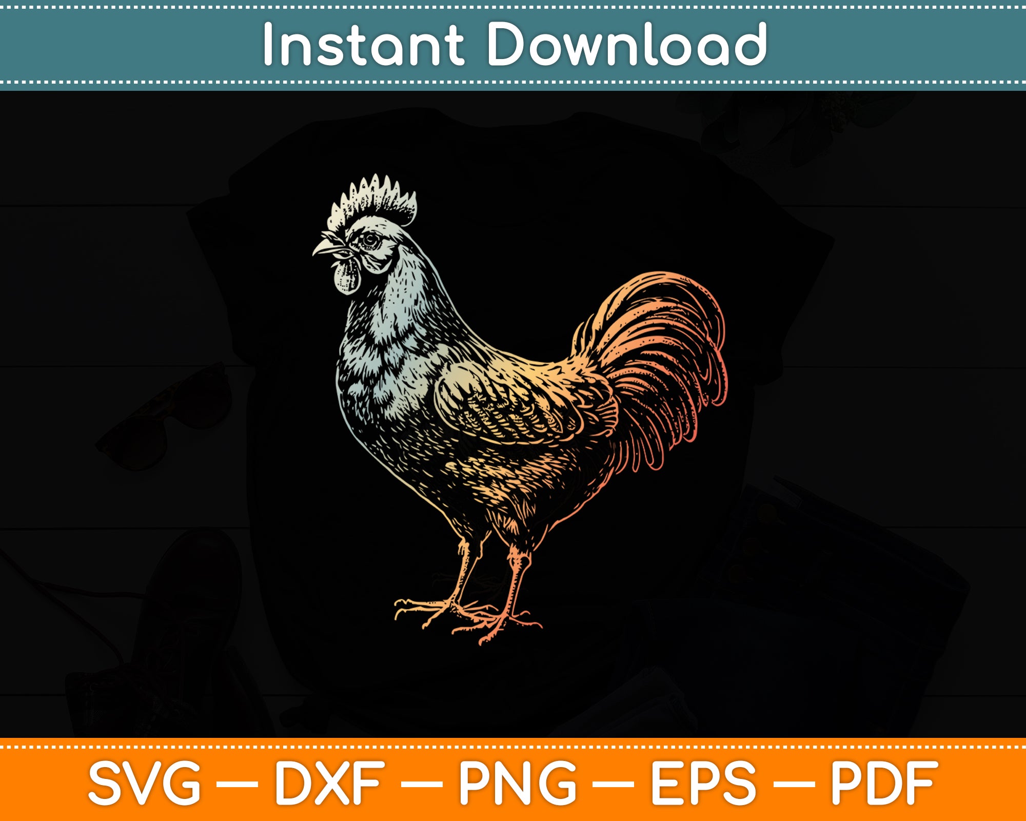 Rooster Silhouette Svg