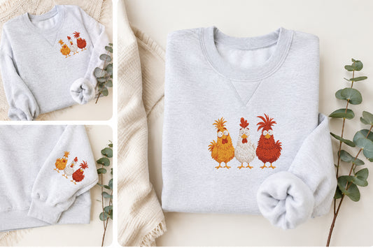 Chicken Embroidery Design – Cute Chicken Machine Embroidery Pattern, Farm Animal & Farmhouse Embroidery Design