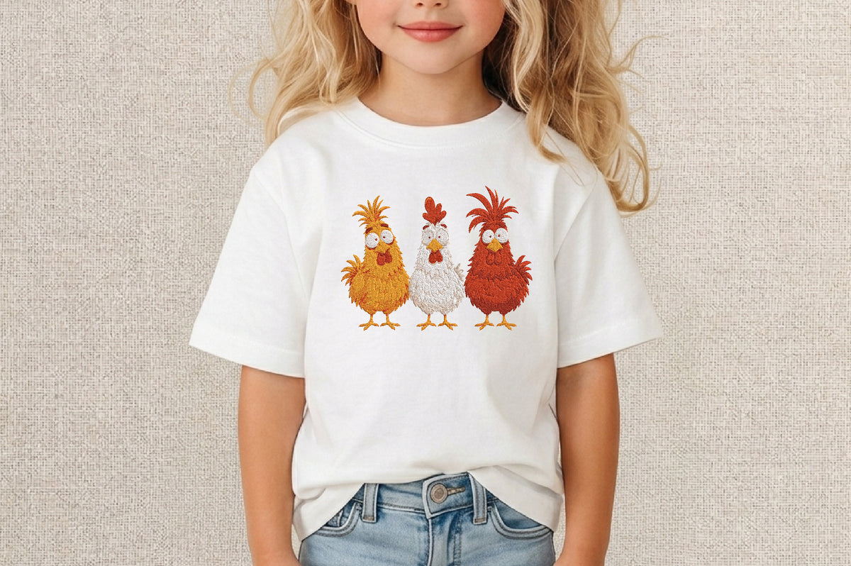Chicken Embroidery Design – Cute Chicken Machine Embroidery Pattern, Farm Animal & Farmhouse Embroidery Design