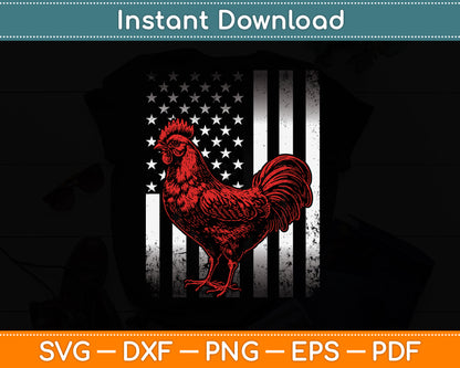 Chicken Farmer Cook Chicken USA Flag Svg Png Dxf Digital Cutting File