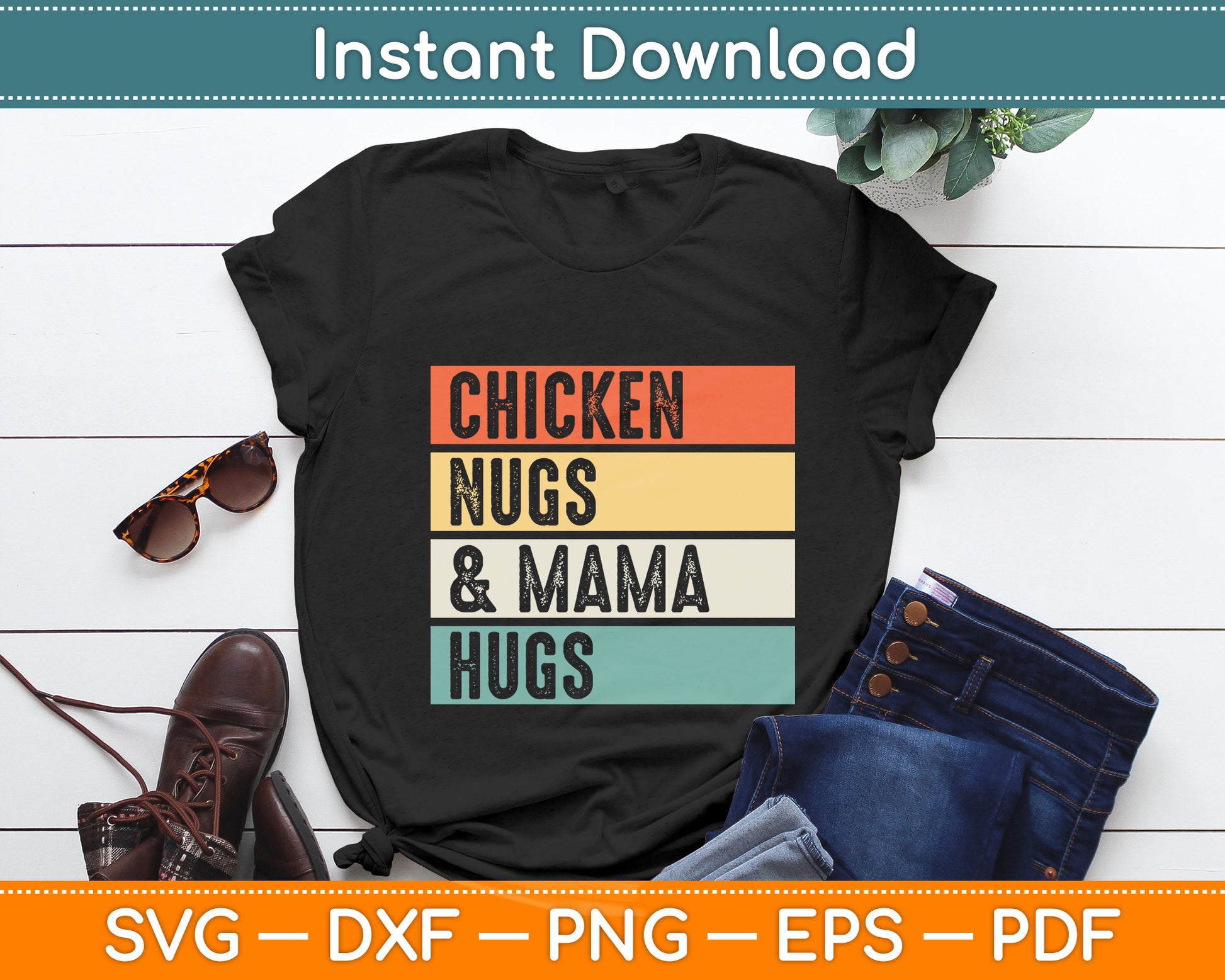 Chicken Nugs And Mama Hugs for Nugget Lover Funny Svg Digital Cutting File