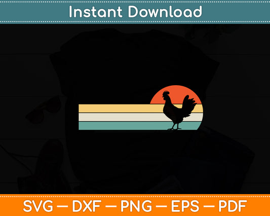 Chicken Retro Hen Fowl Chicks Poultry Farmer Rooster Vintage Svg Digital Cutting File