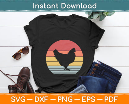 Chicken Retro Vintage 60s 70s Sunset Farm Poultry Farmer Svg Digital Cutting File