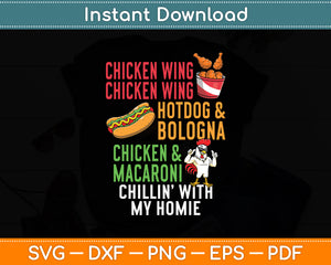 Chicken Wing Chicken Wing Hot Dog And Bologna Svg Digital Cutting File