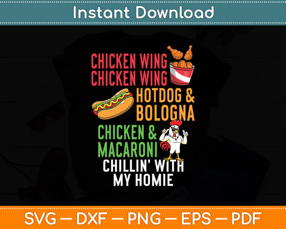 Chicken Wing Chicken Wing Hot Dog And Bologna Svg Digital Cutting File