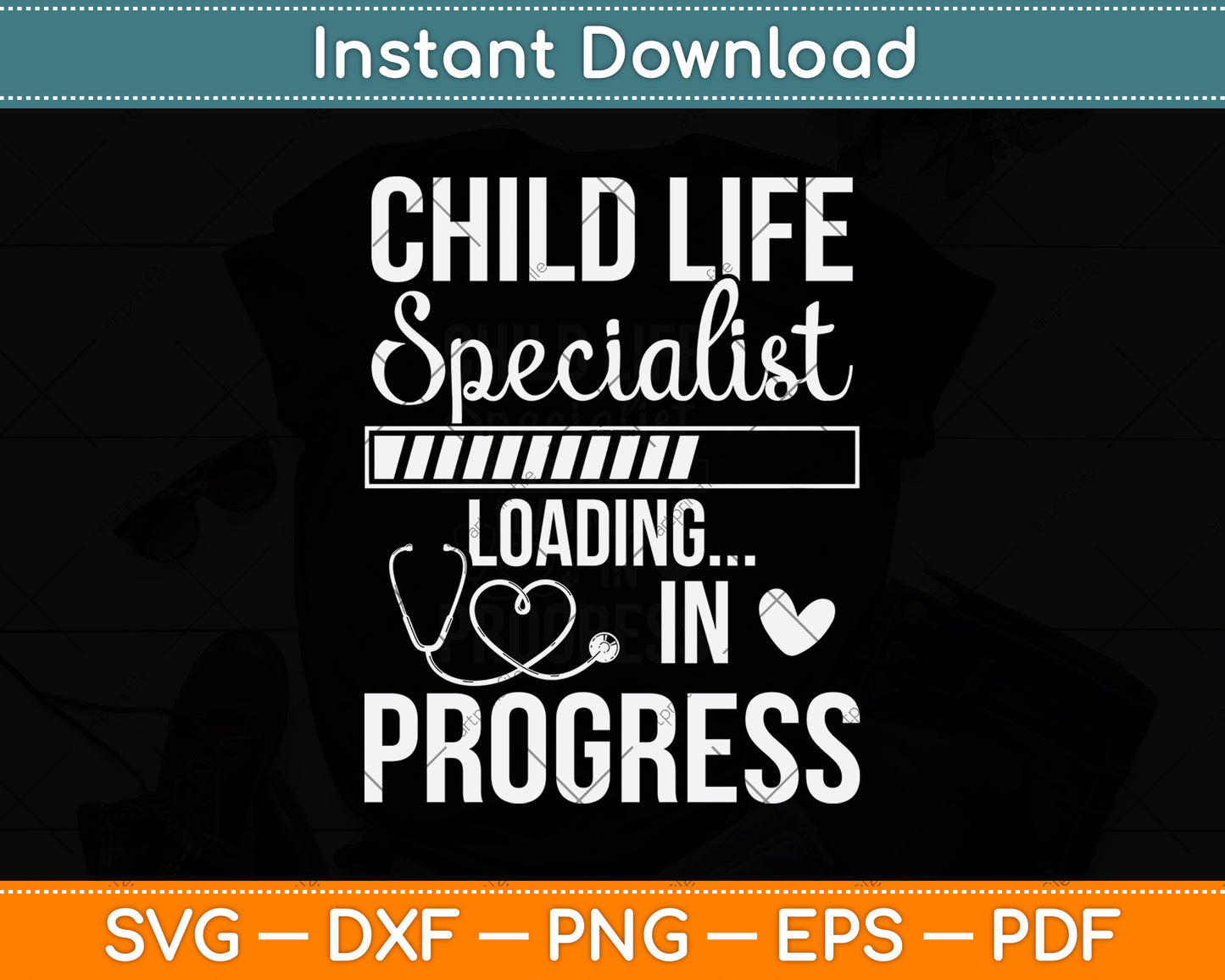 Child Life Specialist in Progress Svg Png Dxf Digital Cutting File