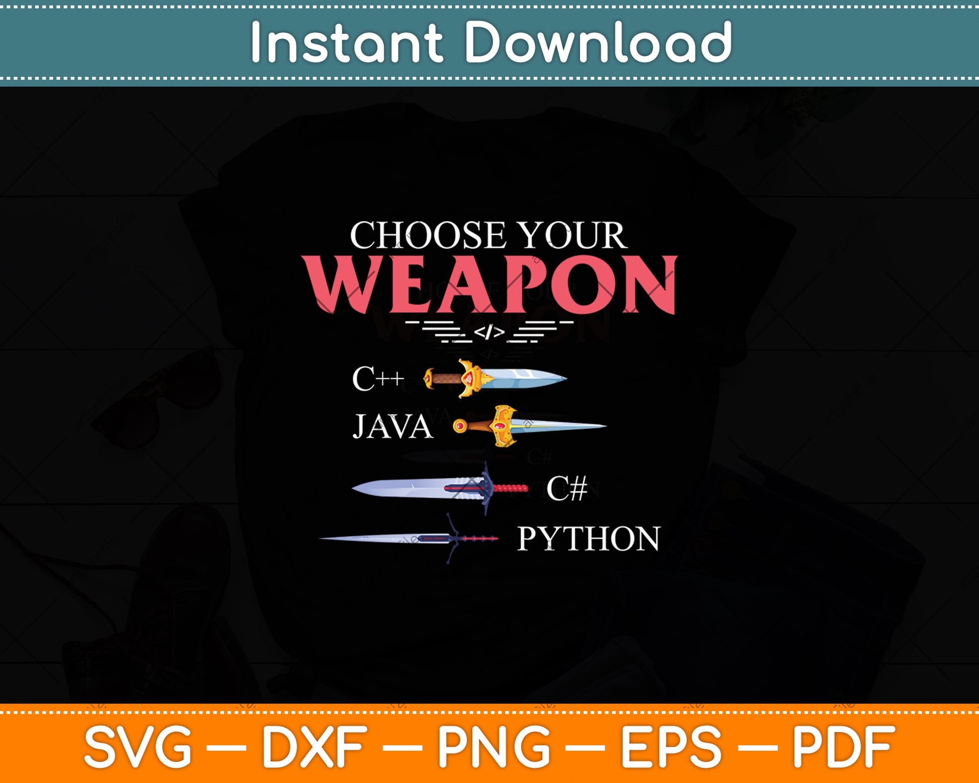 Choose Your Programming Weapon Computer Python Coding Funny Svg File ...