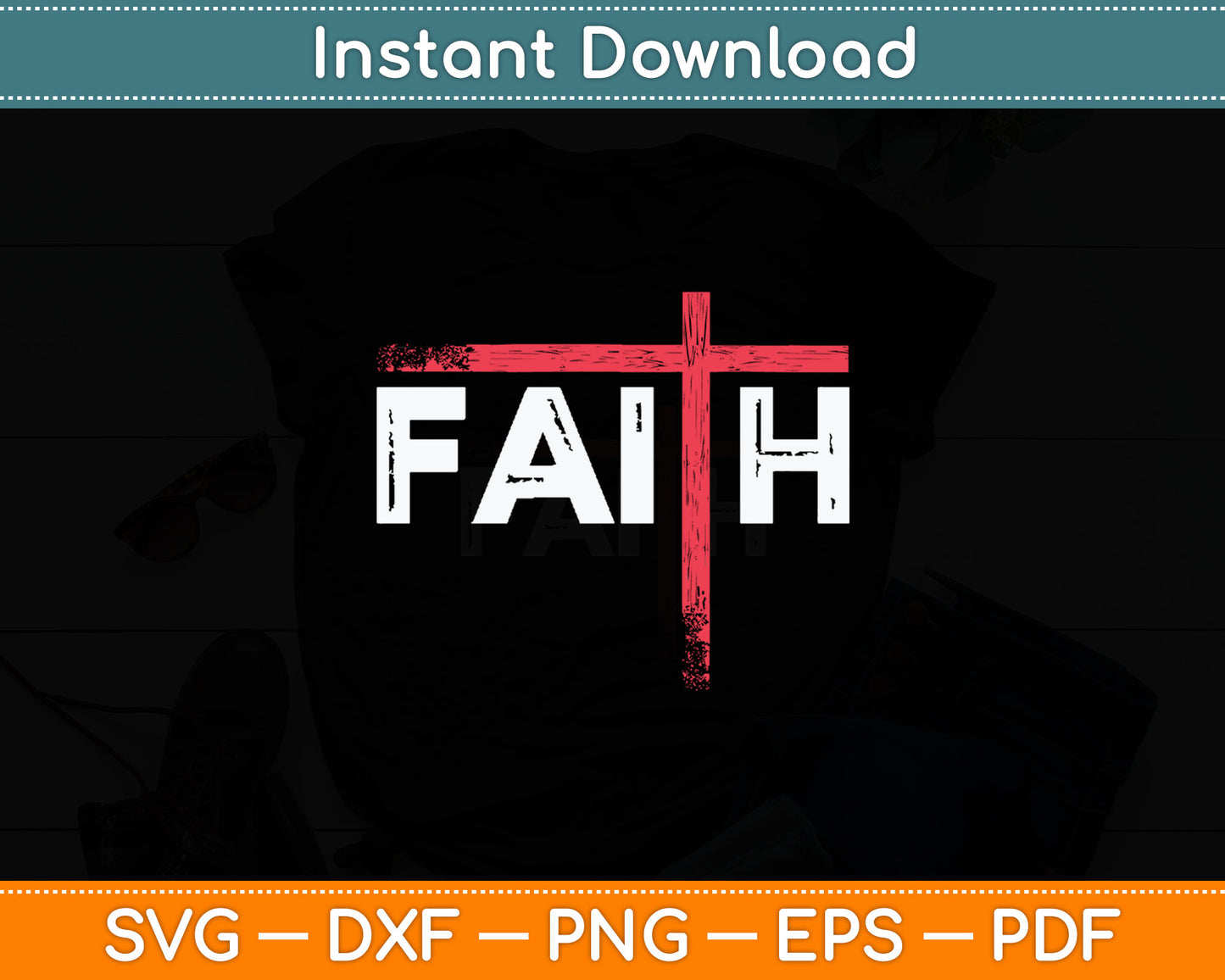 Christian Faith & Cross Svg Digital Cutting File