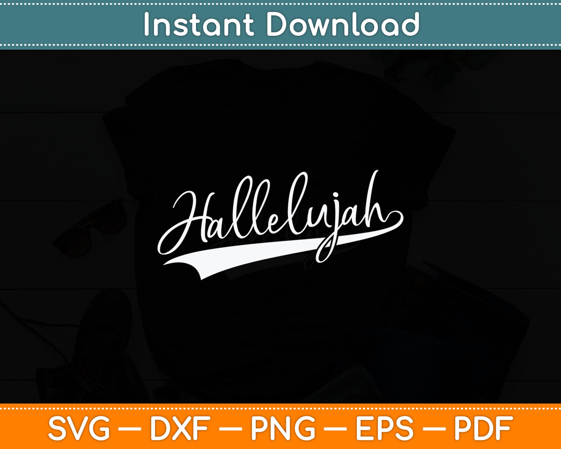 Christian Hallelujah Typography Svg Digital Cutting File