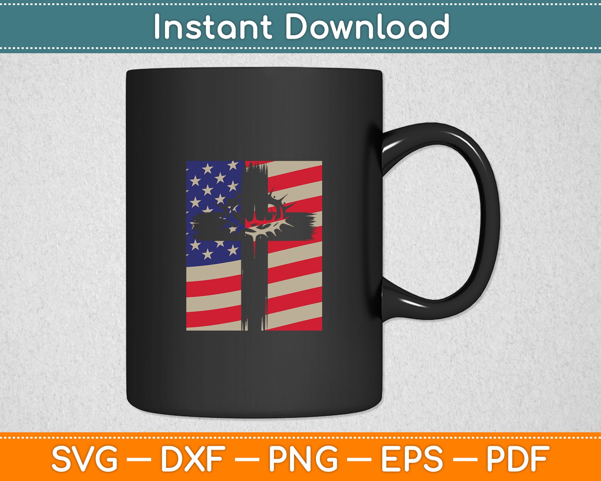 Christian Patriotic USA Flag Svg Digital Cutting File