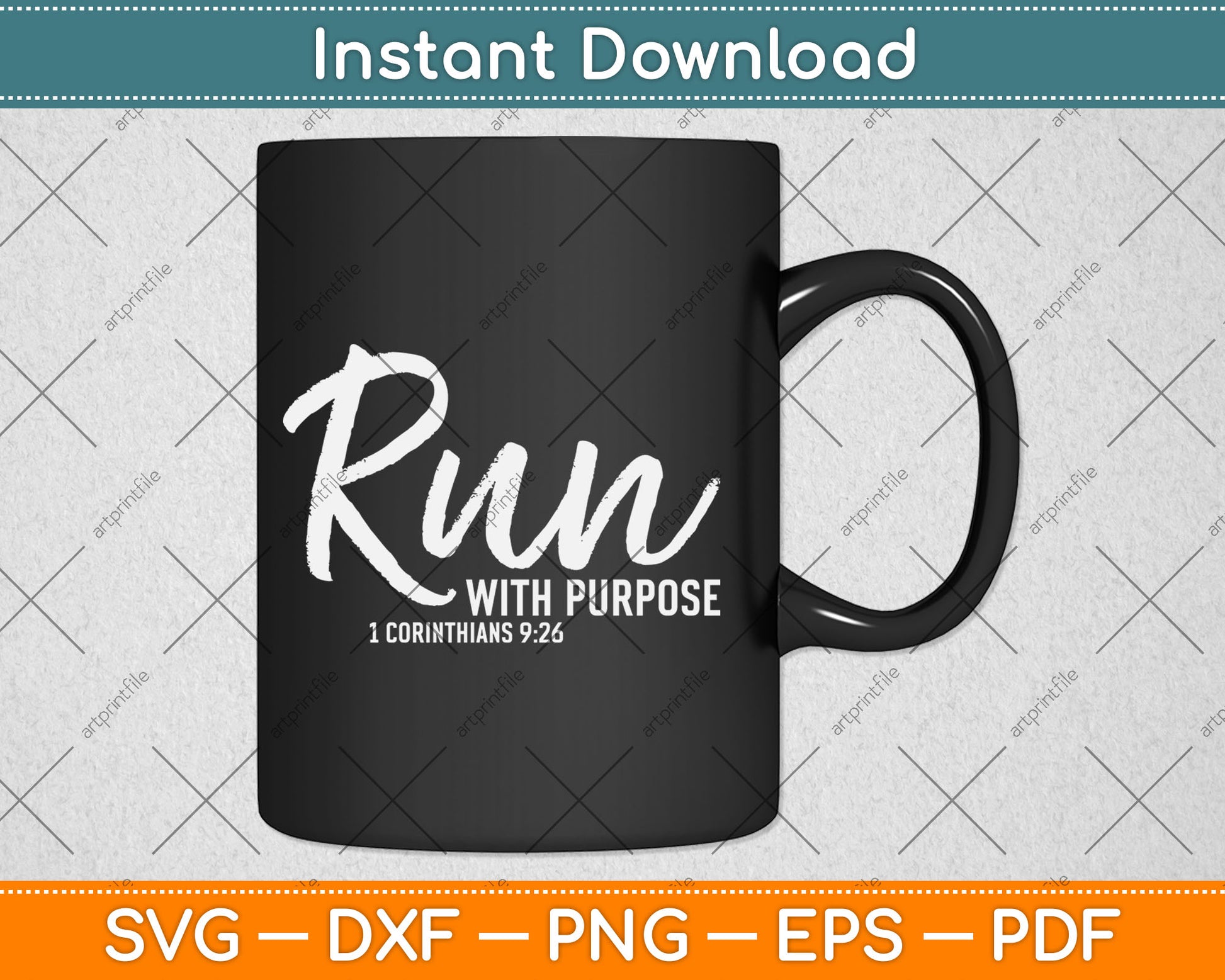 Christian Runner Gift Running Gear Run With Purpose Quote Svg Digital Cutting File