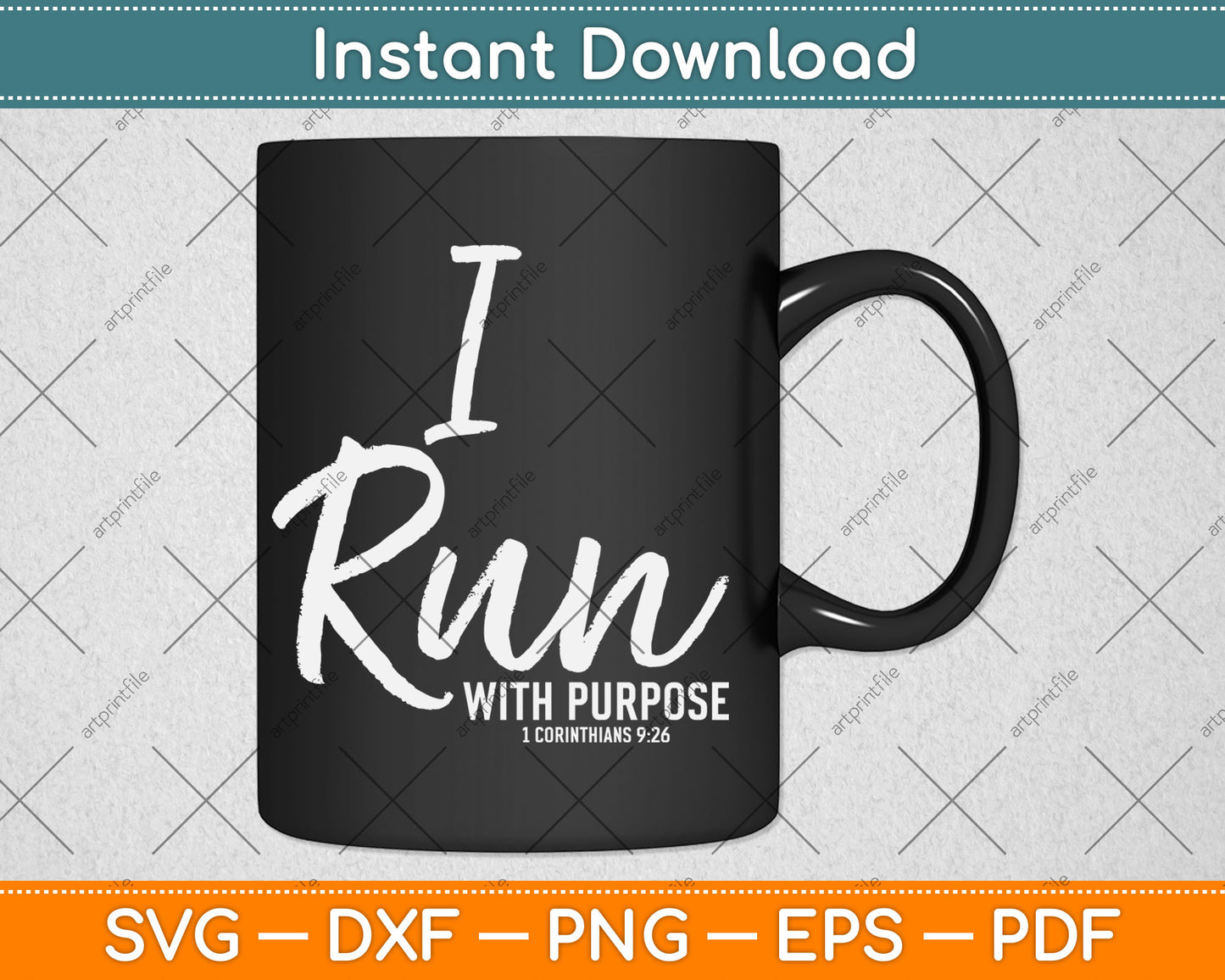 Christian Running Gift For Runners I Run With Purpose Svg Digital Cutting File