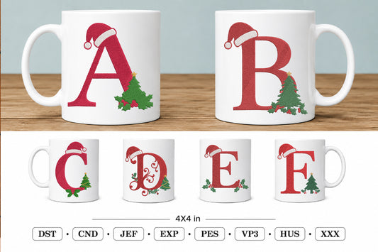 Christmas Alphabet Embroidery Bundle