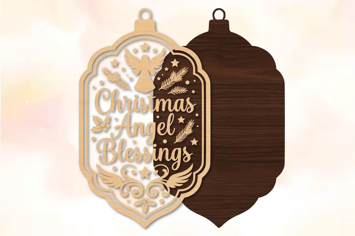 Christmas Angel Blessings Ornament Laser Cut SVG