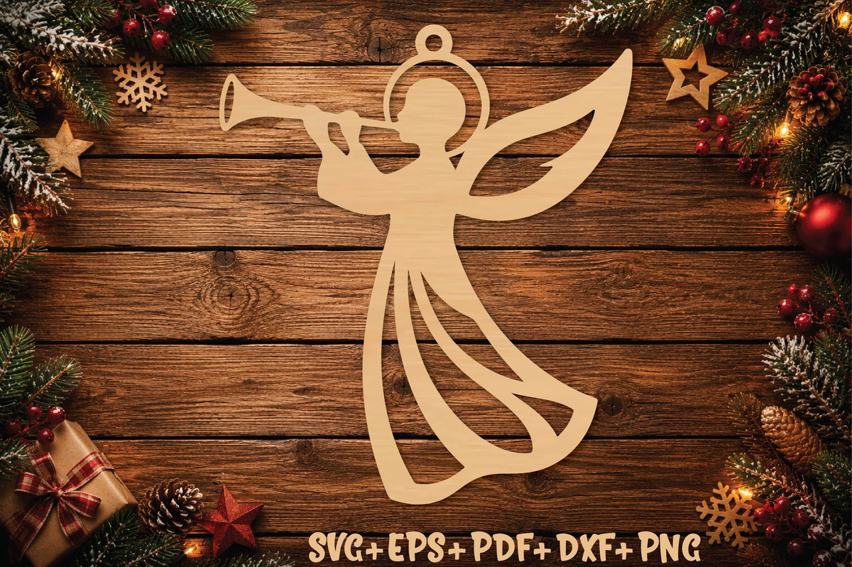 Christmas Angel Ornament Laser Cut SVG