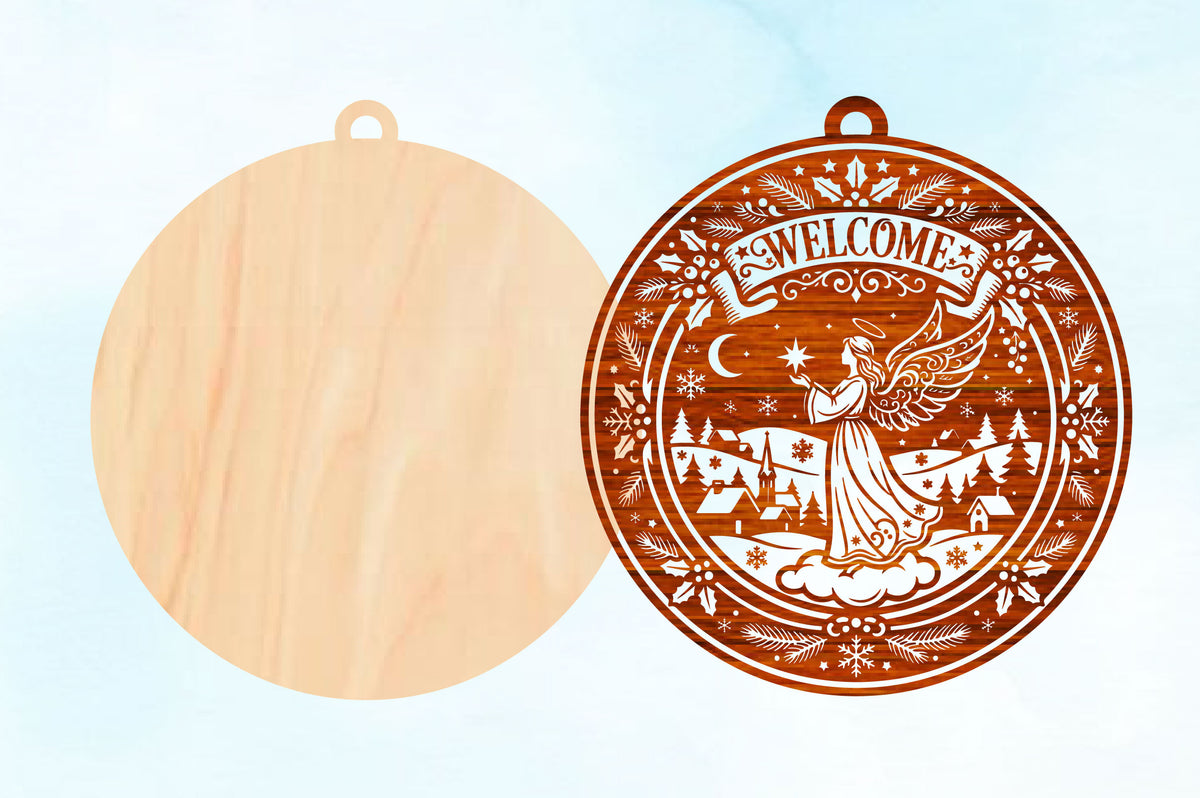 Christmas Angel Welcome Laser Cut SVG