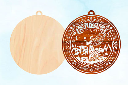 Christmas Angel Welcome Laser Cut SVG