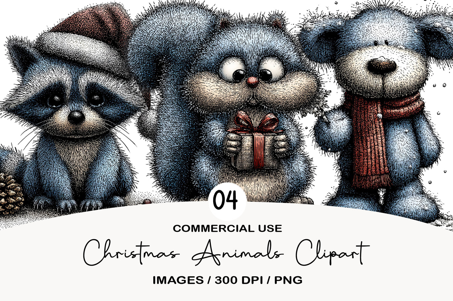 Christmas Animals Clipart PNG