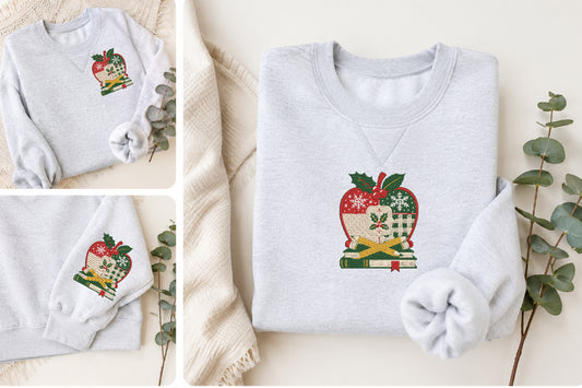 Christmas Apple Patchwork Embroidery Design – Festive Apple Machine Embroidery Pattern, Christmas Patchwork & Holiday Embroidery Design