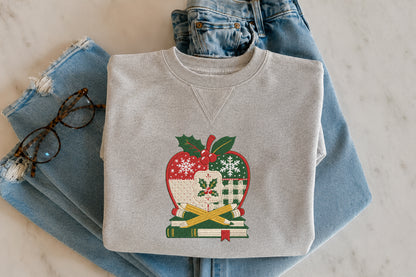 Christmas Apple Patchwork Embroidery Design – Festive Apple Machine Embroidery Pattern, Christmas Patchwork & Holiday Embroidery Design