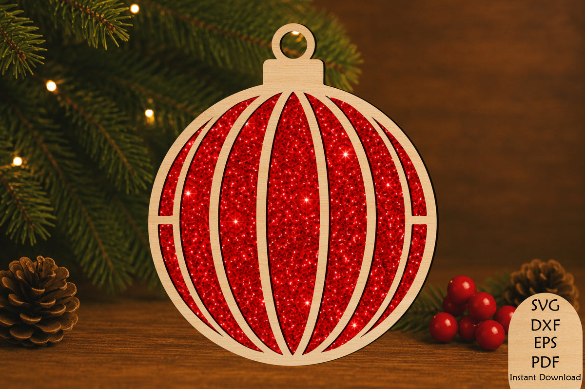 Christmas Ball Ornament Laser Cut SVG Christmas Tree Decoration