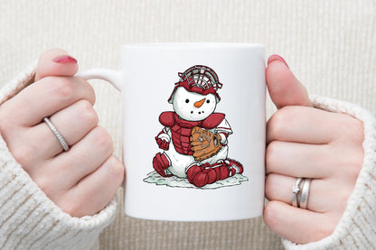 Christmas Baseball Snowman Clipart PNG Bundle