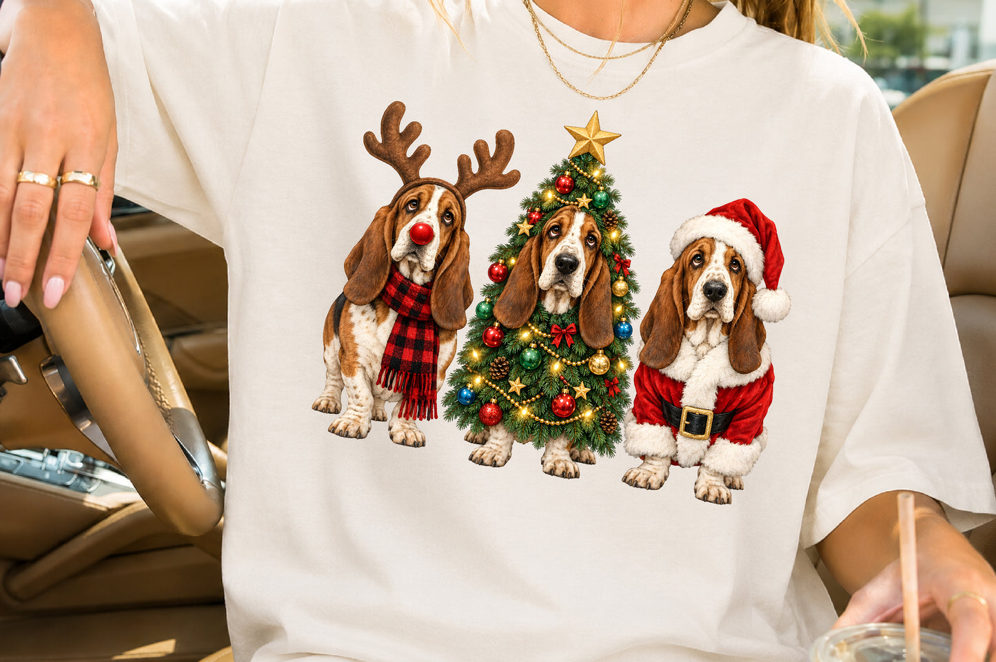 Christmas Basset Hound PNG Clipart Bundle