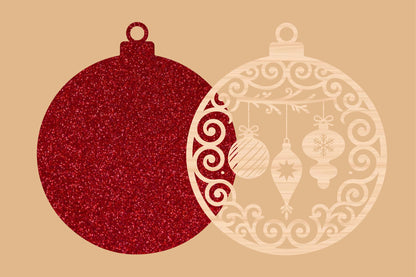Christmas Bauble Round SVG Laser Cut