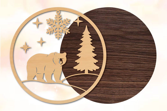 Christmas Bear Forest SVG