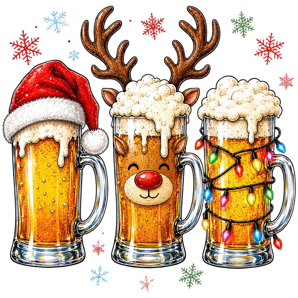Christmas Beer Reindeer Mug PNG