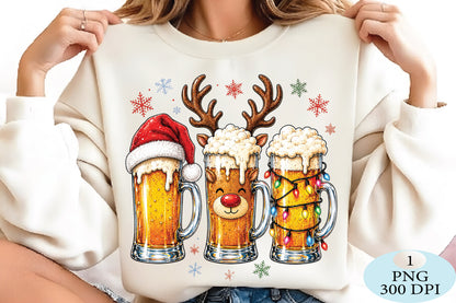 Christmas Beer Reindeer Mug PNG