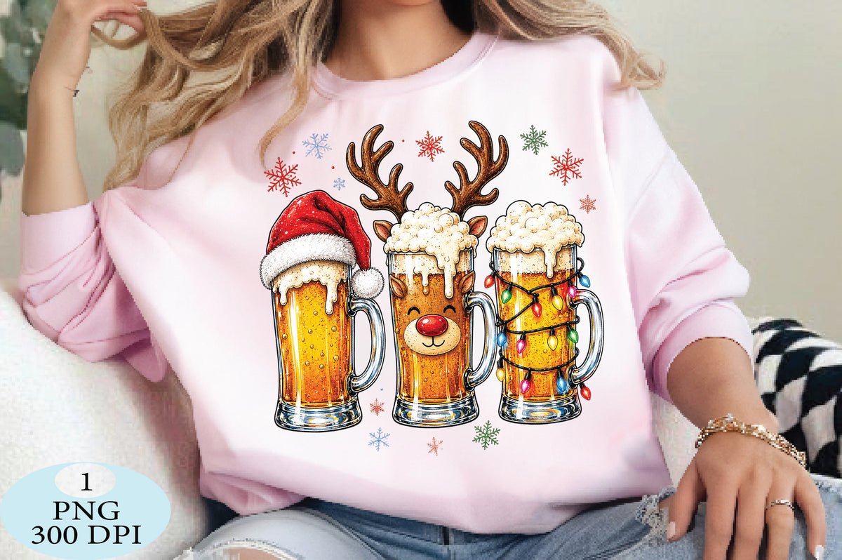 Christmas Beer Reindeer Mug PNG