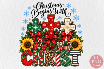 Christmas Begins With Christ PNG