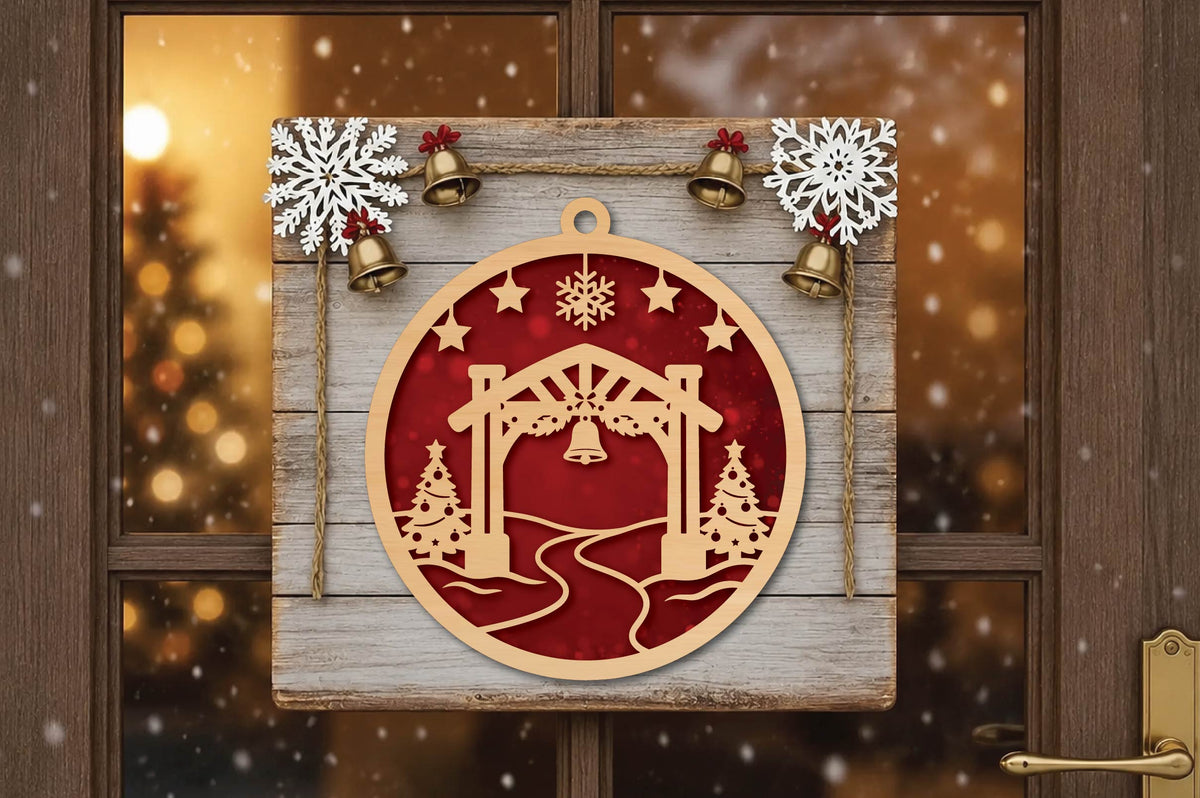 Christmas Bell Arch Ornament Laser Cut SVG
