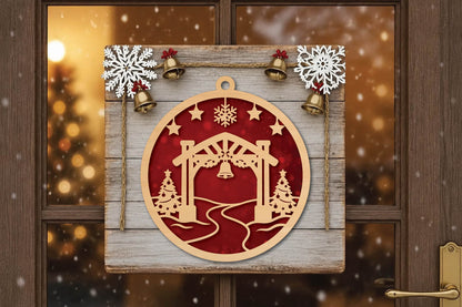 Christmas Bell Arch Ornament Laser Cut SVG