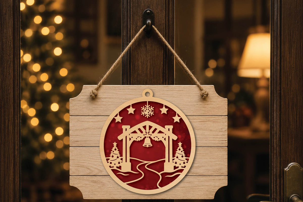 Christmas Bell Arch Ornament Laser Cut SVG