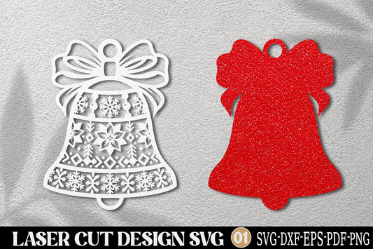 Christmas Bell Laser Cut SVG | Christmas Bell Ornament Design