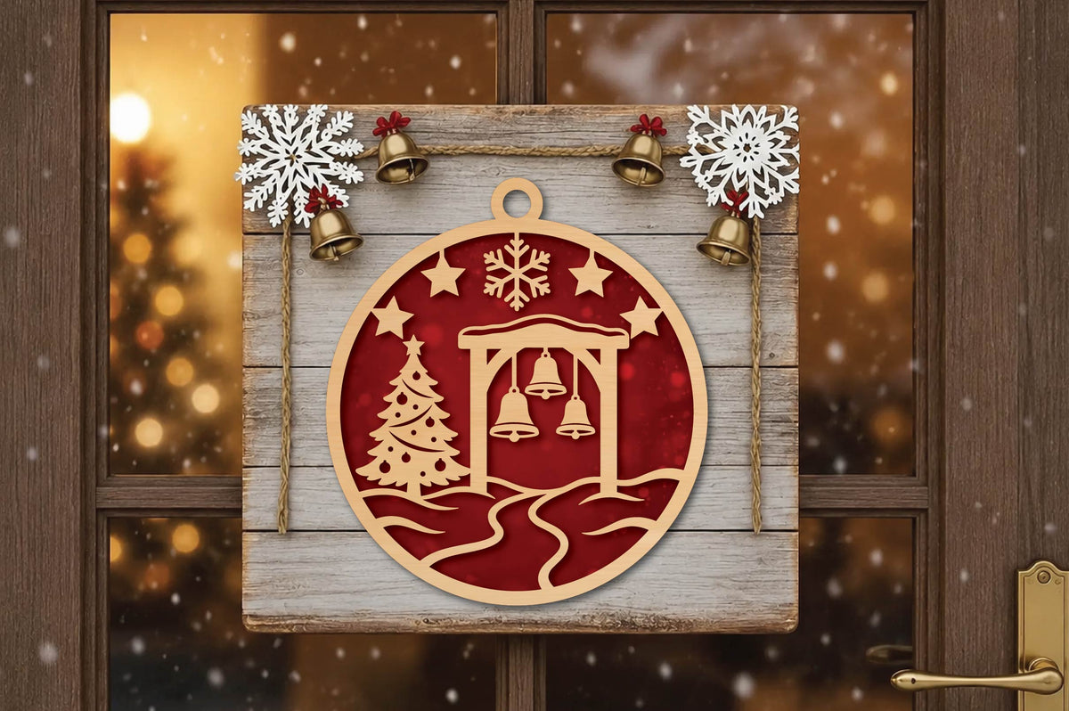 Christmas Bell Pavilion Ornament Laser Cut SVG