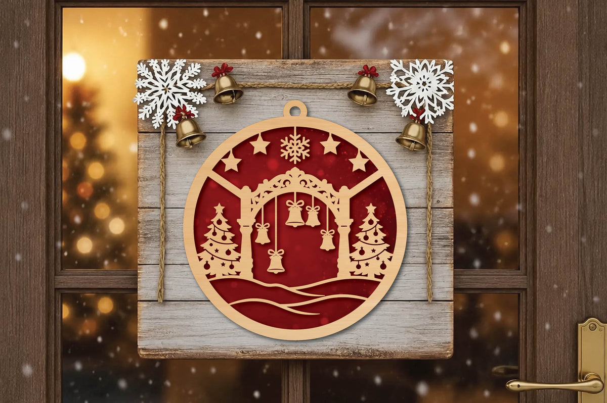 Christmas Bells Ornament Laser Cut SVG