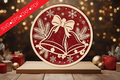 Christmas Bells Ornament SVG Laser Cut