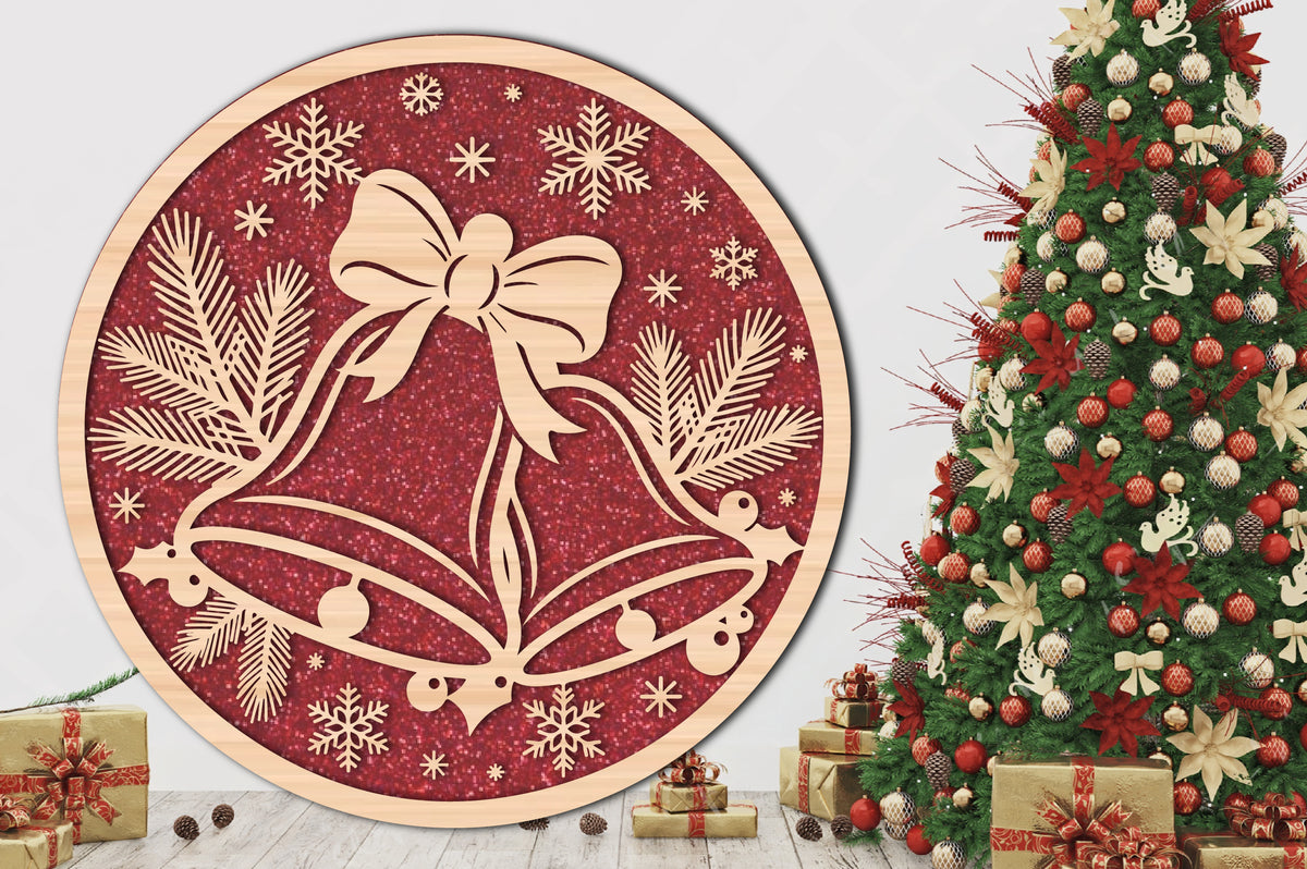Christmas Bells Ornament SVG Laser Cut