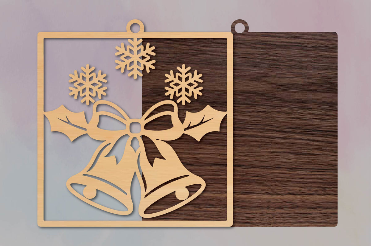 Christmas Bells Laser Cut Ornament SVG