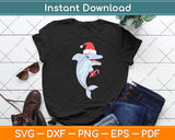 Christmas Beluga Whale Santa Hat Svg Png Dxf Digital Cutting File