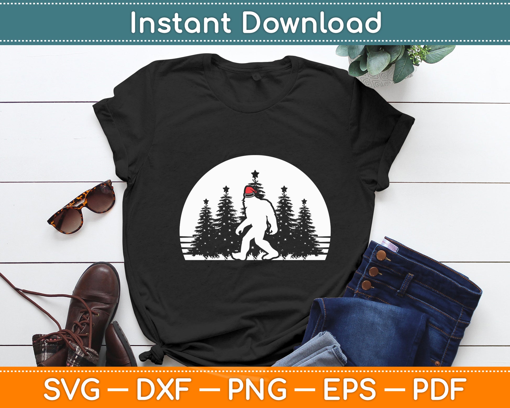 Christmas Bigfoot Funny Svg Digital Cutting File