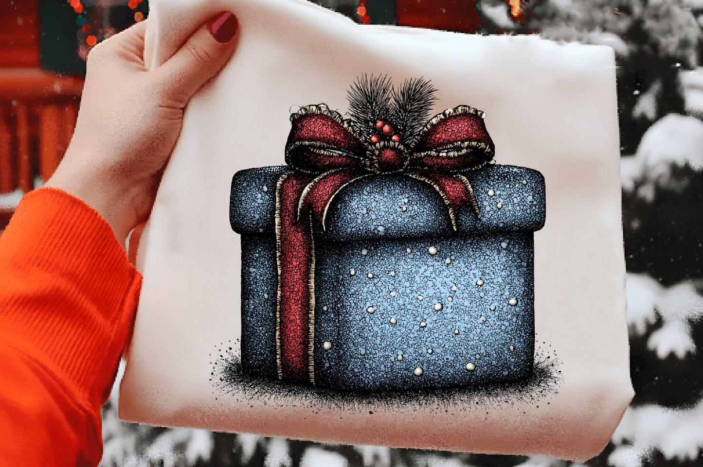 Christmas Blue Gift Box Clipart PNG