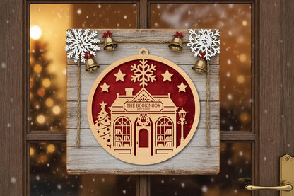 Christmas Book Nook Ornament Laser Cut SVG