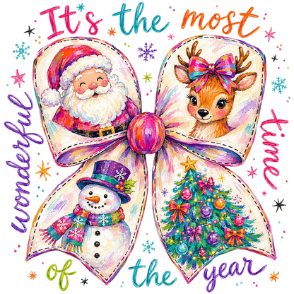 Christmas Bow Santa Reindeer PNG