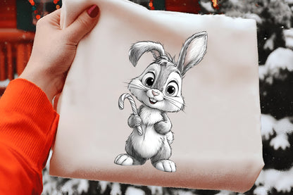Christmas Bunny PNG | Cute Whimsical Bunny Christmas Clipart | 4 PNG