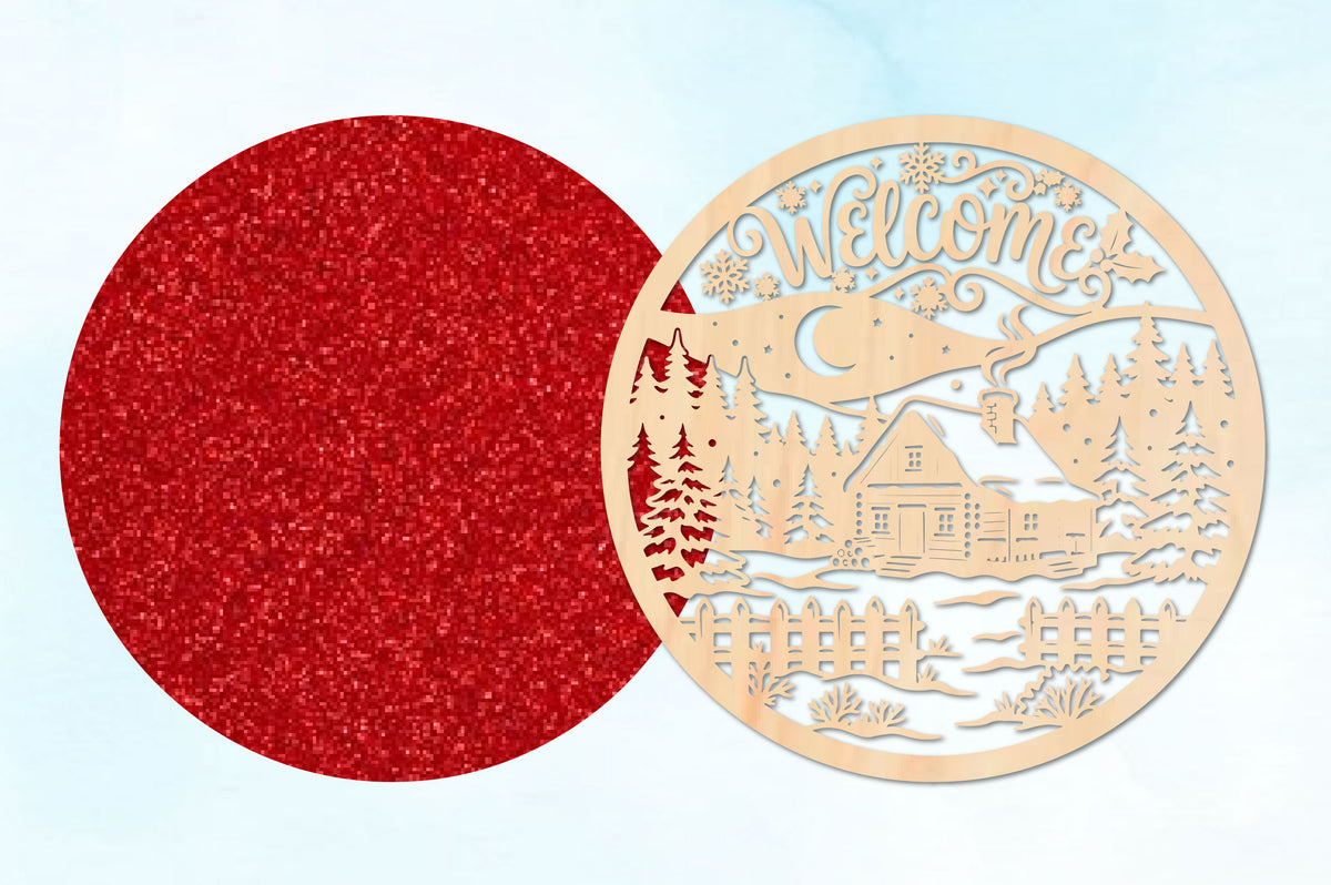 Christmas Cabin Welcome Laser Cut SVG